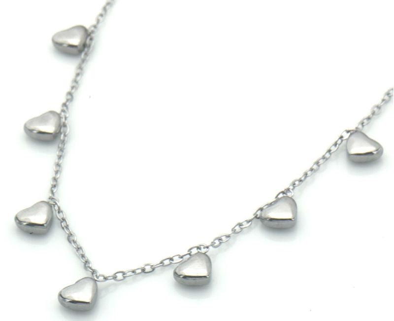 AA 0262 - Ketting - Stainless Steel - Hartjes