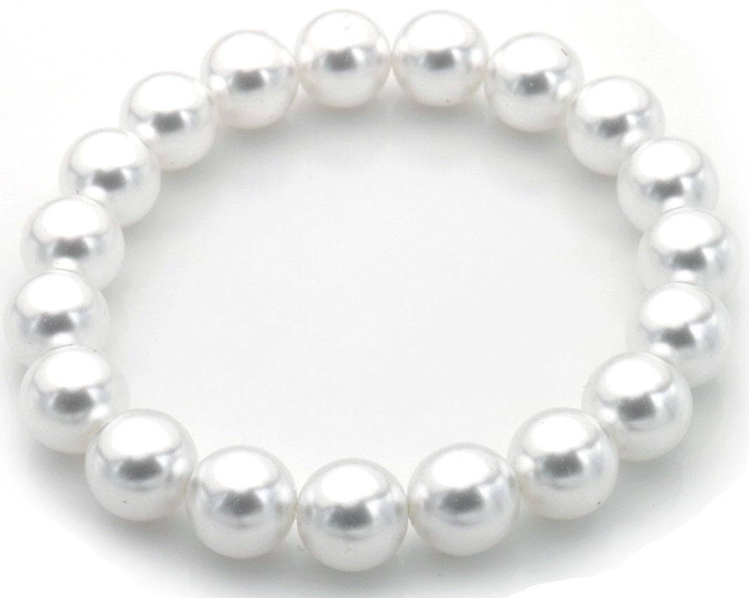 AA 0267 Armband - Glasparels - 10mm - Wit