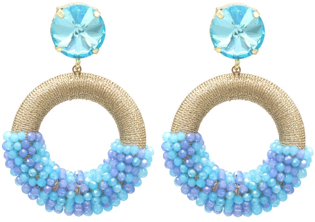 AA 0039 - Oorbellen - Crystal Beads - 5,5 x 4 cm
