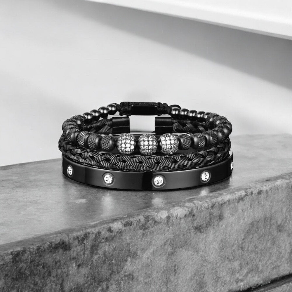 Herenarmbanden - Titan Edge - Zwart/Zilverkleurig