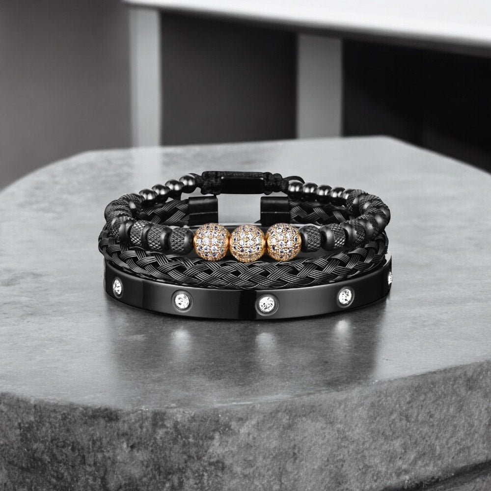 Herenarmbanden - Titan Edge - Goudkleurig/Zwart