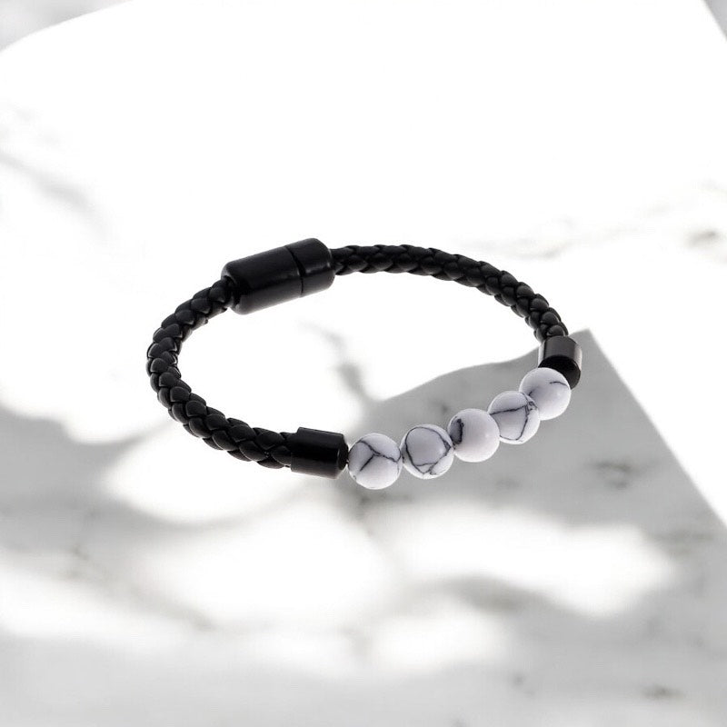 AA 0380 - Herenarmband - StoneCore - 19cm - Wit/Zwart