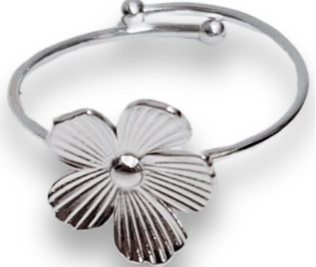 Ring - FloralElegance - Zilverkleurig