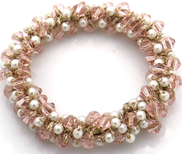 AA 0495 - Haarelastiek - GlowPearl - Roze