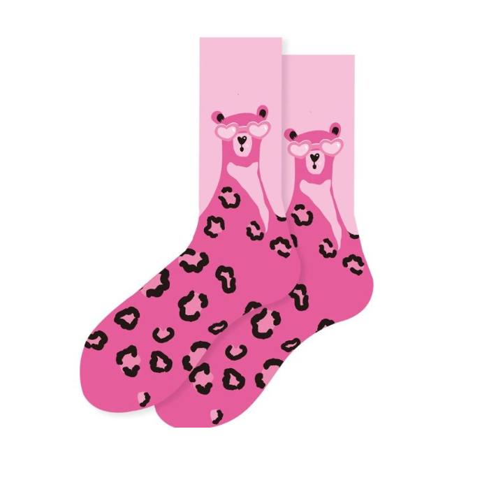 AA 0345 - Sokken - WildPanter Pink - Maat 36-43