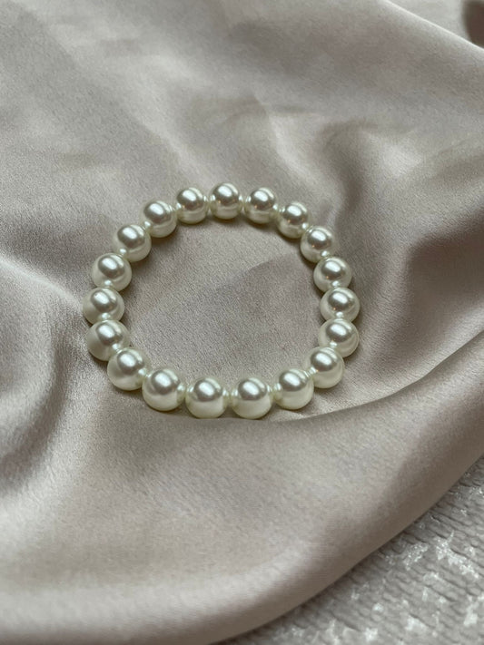 AA 0267 Armband - Glasparels - 10mm - Wit