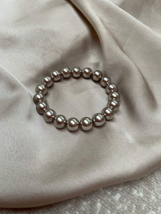 AA 0266 - Armband - Glasparels - 10mm - Grijs