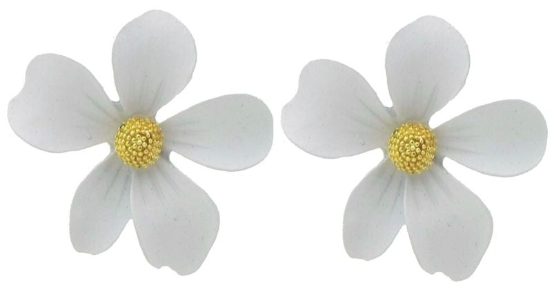 AA 0014 - Oorbellen - Petit Bloom - 3 cm - Wit