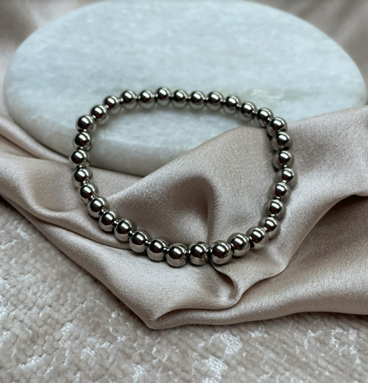 AA 0277 - Armband - Stainless Steel - Bolletjes - 6mm - Zilverkleurig