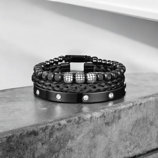 Herenarmbanden - Titan Edge - Zwart/Zilverkleurig
