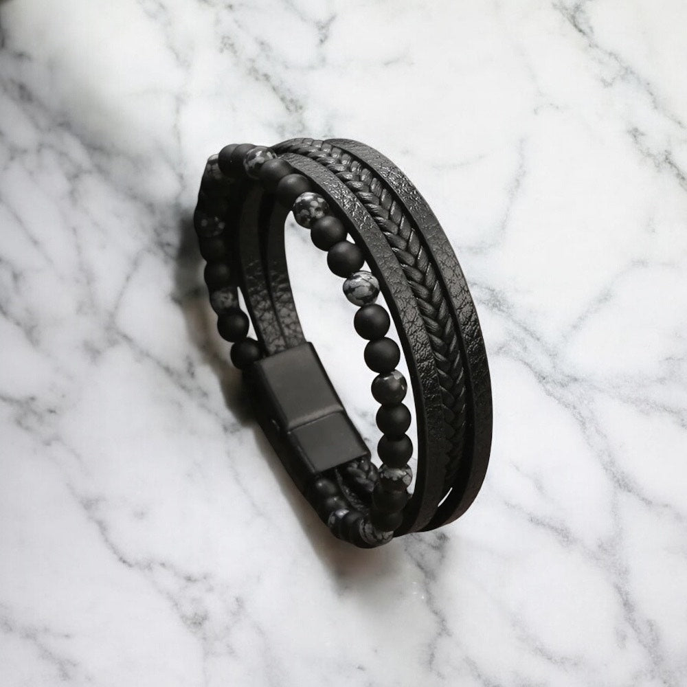 Herenarmband - Urban Forge - 21cm - Grijs/Zwart