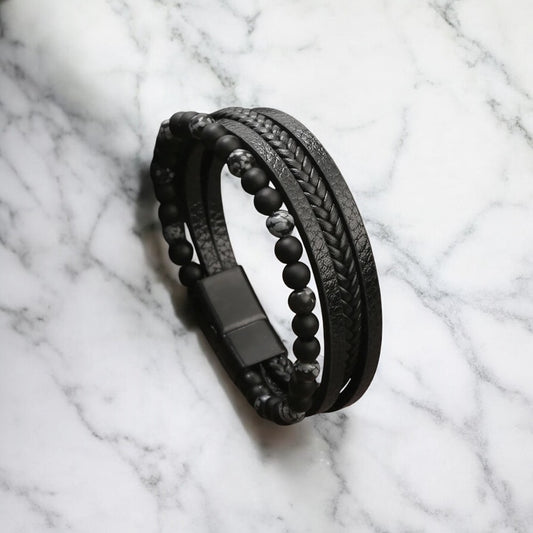 Herenarmband - Urban Forge - 21cm - Grijs/Zwart