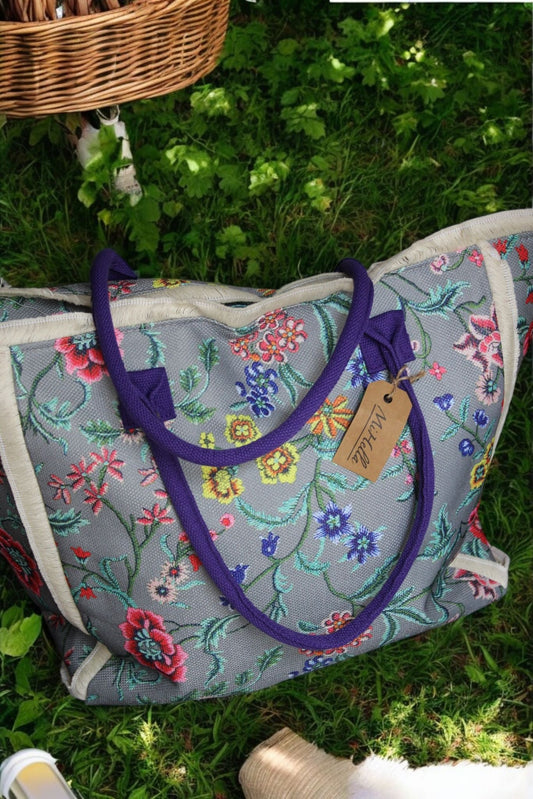 AAA 0009 - Strandtas - Sunny Bloom - Paars