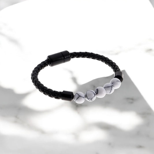 AA 0380 - Herenarmband - StoneCore - 19cm - Wit/Zwart