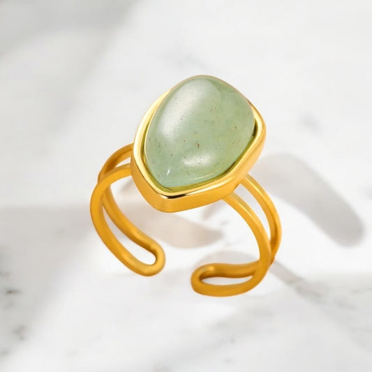 AA 0448 Ring - GlowGlam - Lichtgroen/Goudkleurig