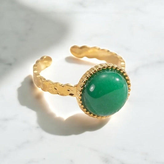 Ring - TerraGem - Groen/Goudkleurig