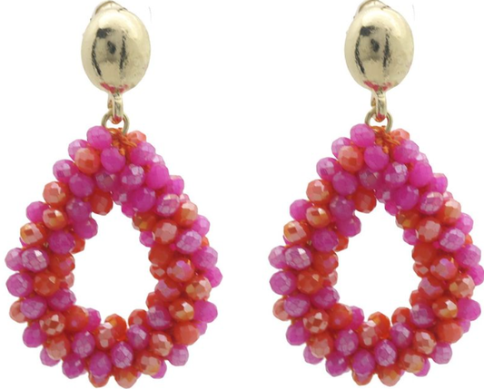 AA 0034 - Oorbellen - GlassGlow - Roze/Oranje