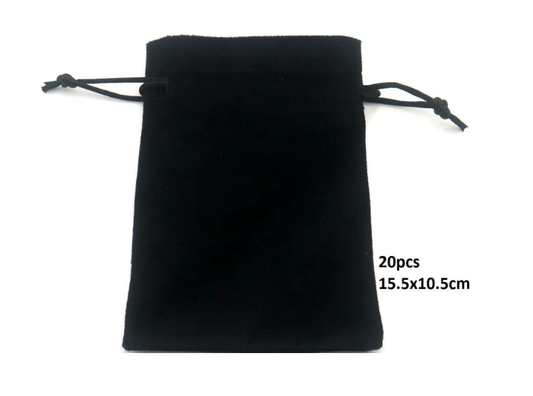 Velvet Gift Bags 20 stuks - Zwart
