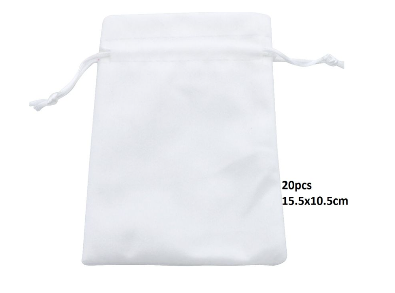 Velvet Gift Bags 20 stuks Wit
