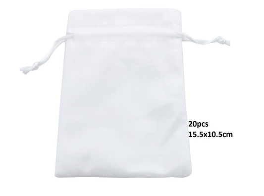 Velvet Gift Bags 20 stuks Wit