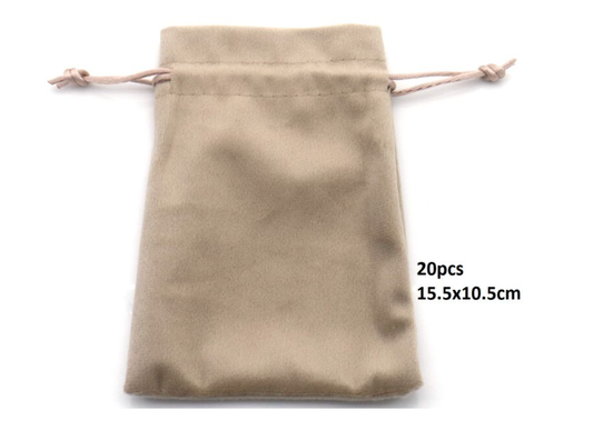 Velvet Gift Bags 20 stuks Taupe