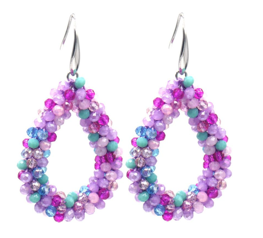 AA 0328 - Oorbellen - VivaBeads - Multicolor/Zilverkleurig
