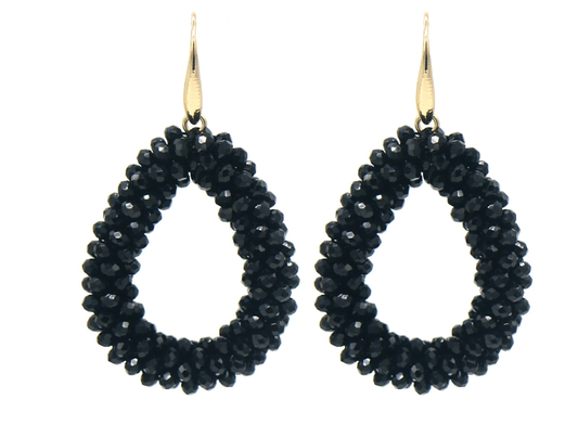 AA 0331 - Oorbellen - VivaBeads - Zwart/Goudkleurig