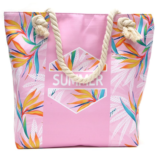 Strandtas - Tropical Summer - Roze